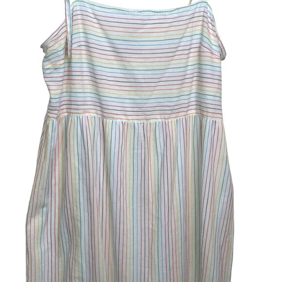 Gap Plus Size XXL Rainbow Striped Gauze Tie Strap Midi Sun Dress - Picture 5 of 10